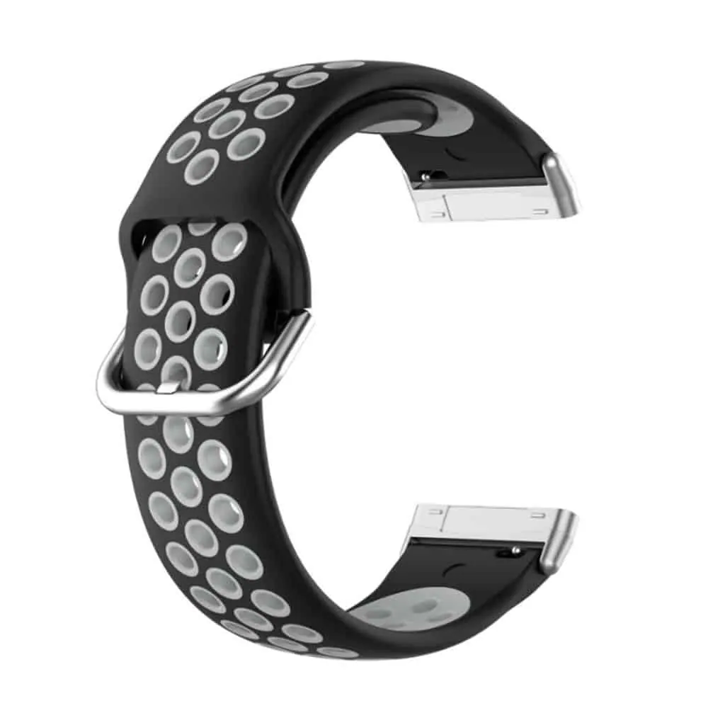 Silicone Strap for Fitbit Versa 3/ Fitbit Sense - Black & Grey