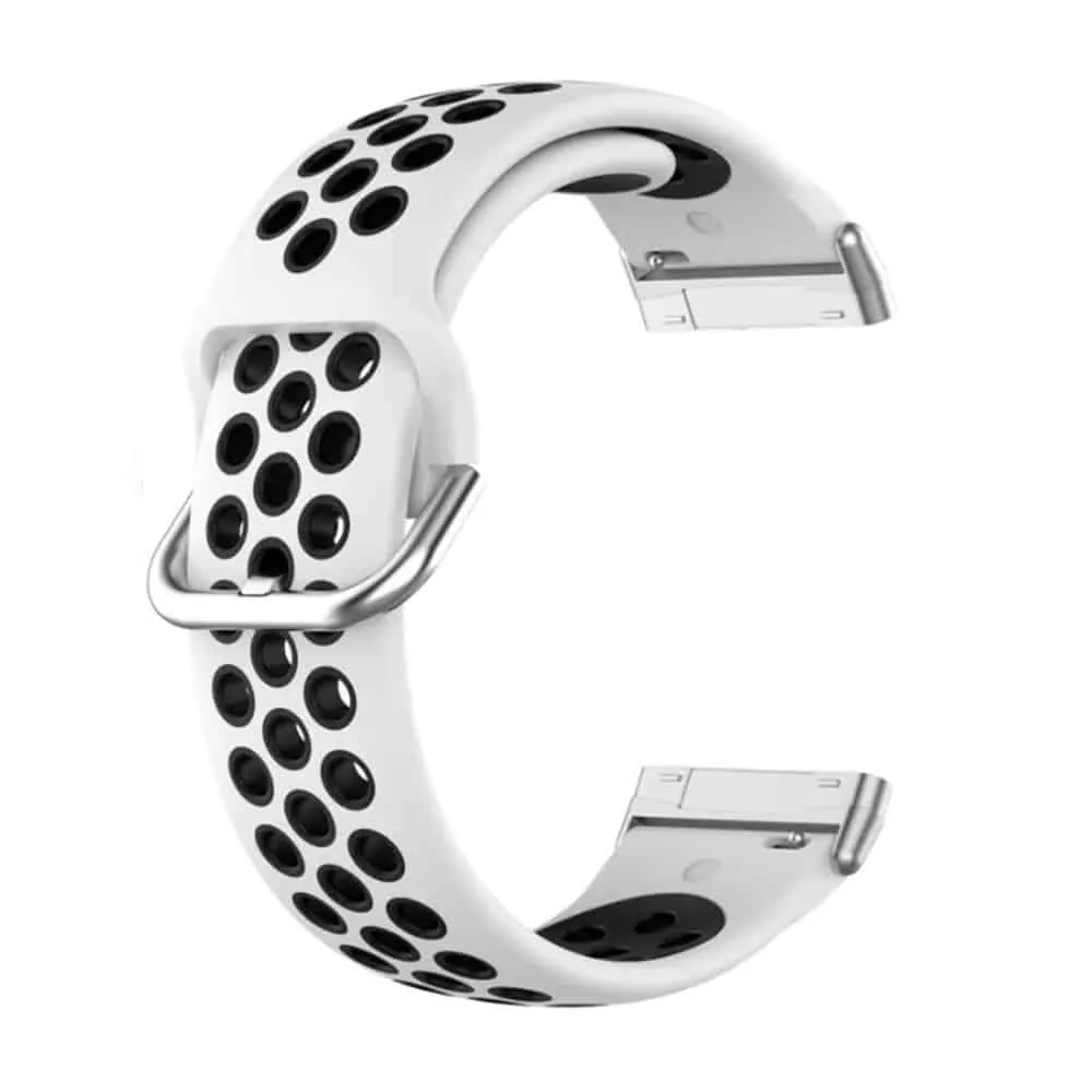 Silicone Strap for Fitbit Versa 3/ Fitbit Sense - White & Black