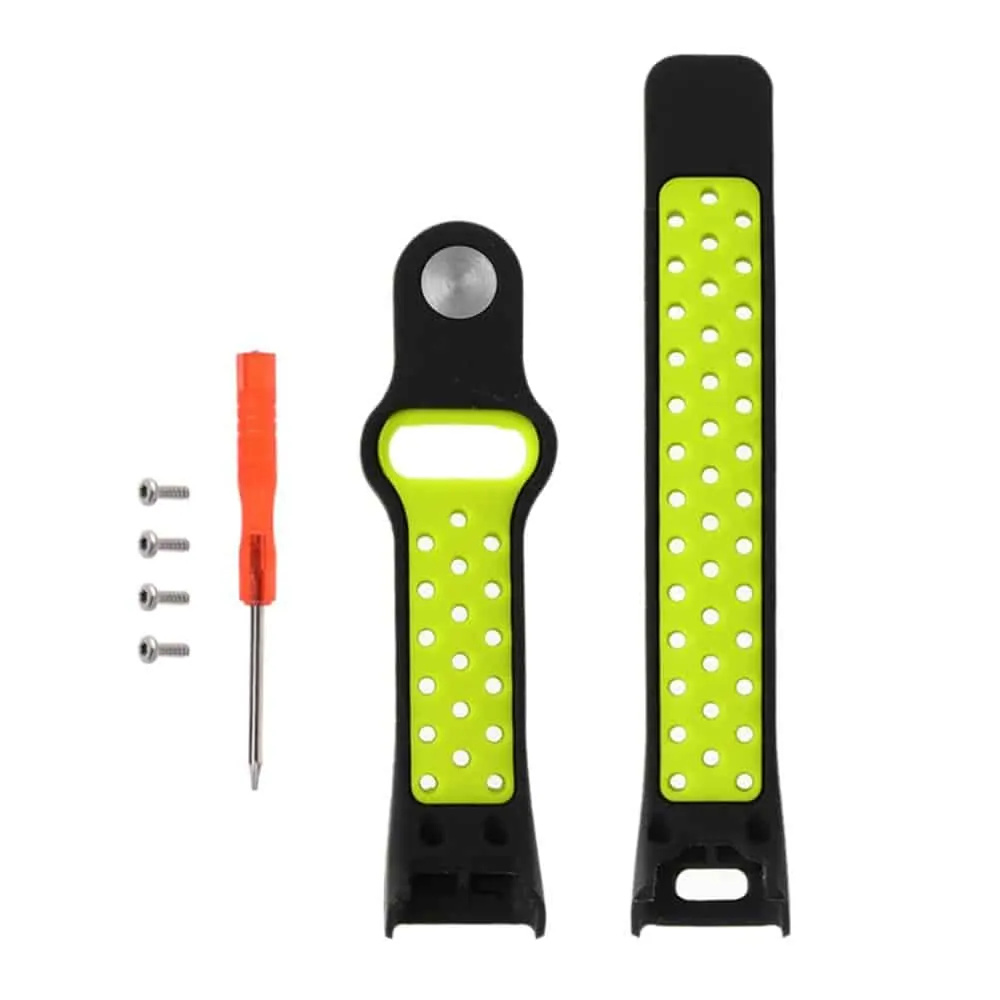 Silicone Strap for Garmin Vivosmart HR - Black & Green - S-M