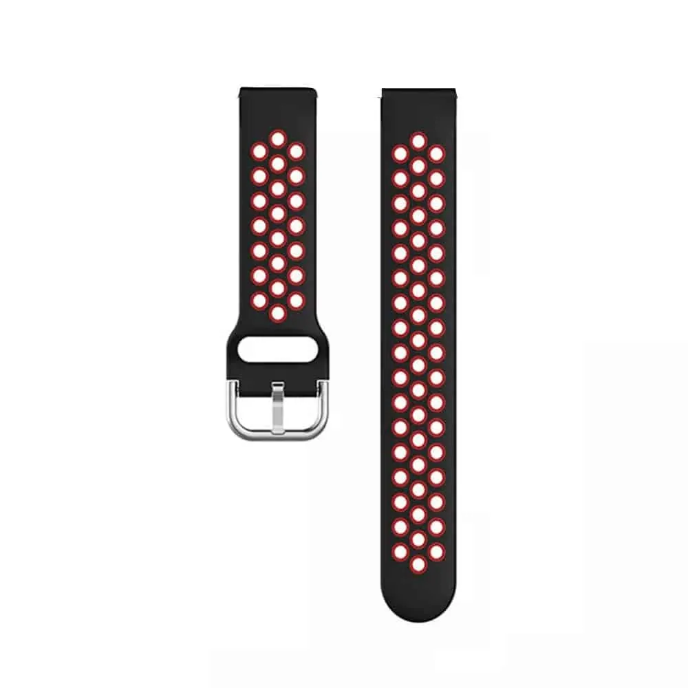 20mm EasyFit Silicone Strap For Garmin - Black & Red