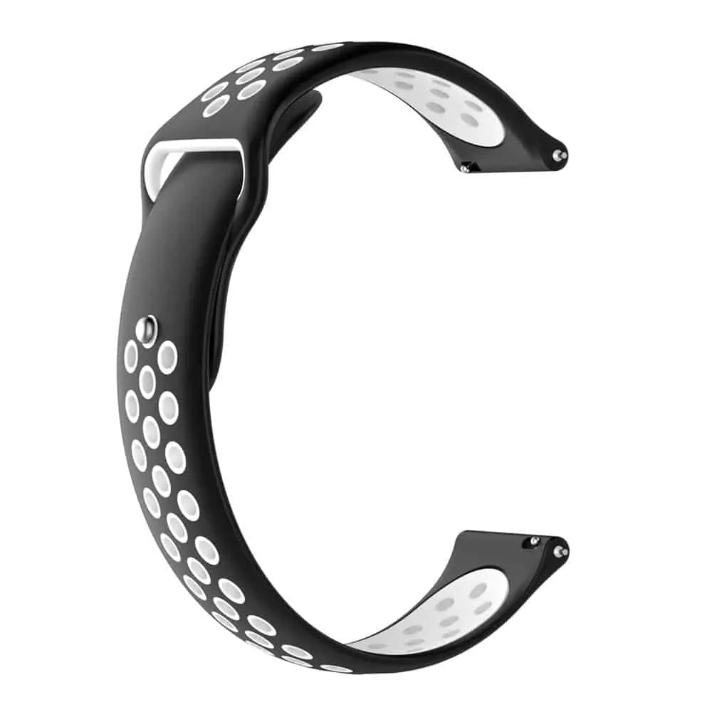 22mm Quick Release Silicone Strap - Black & White