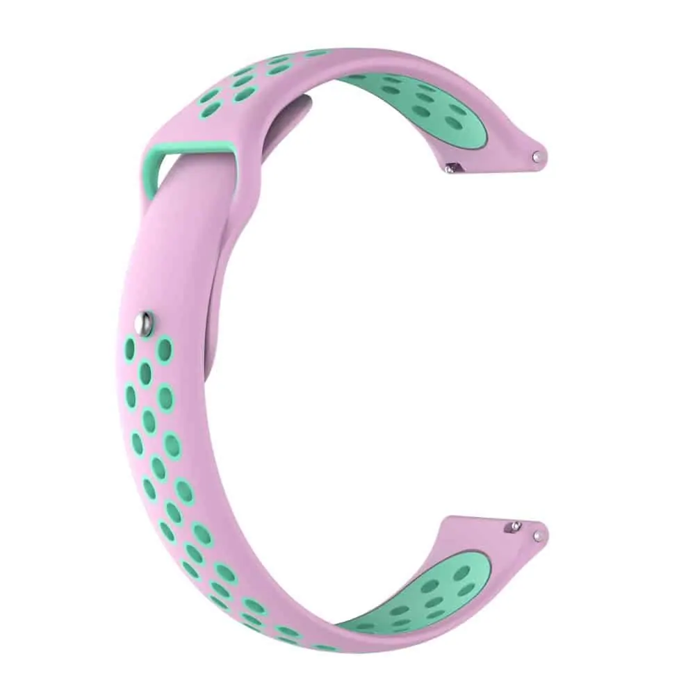 22mm Quick Release Silicone Strap - Pink & Frost Blue