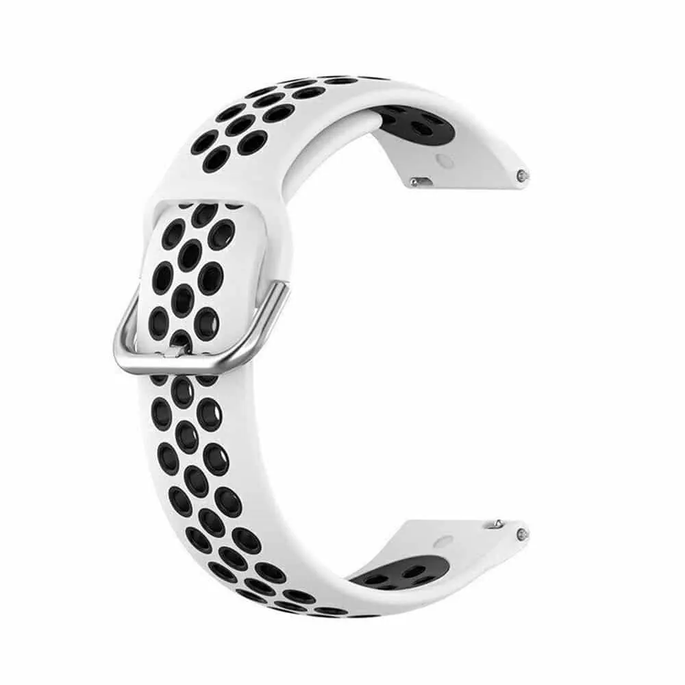 20mm Quick Release Silicone Strap - White & Black