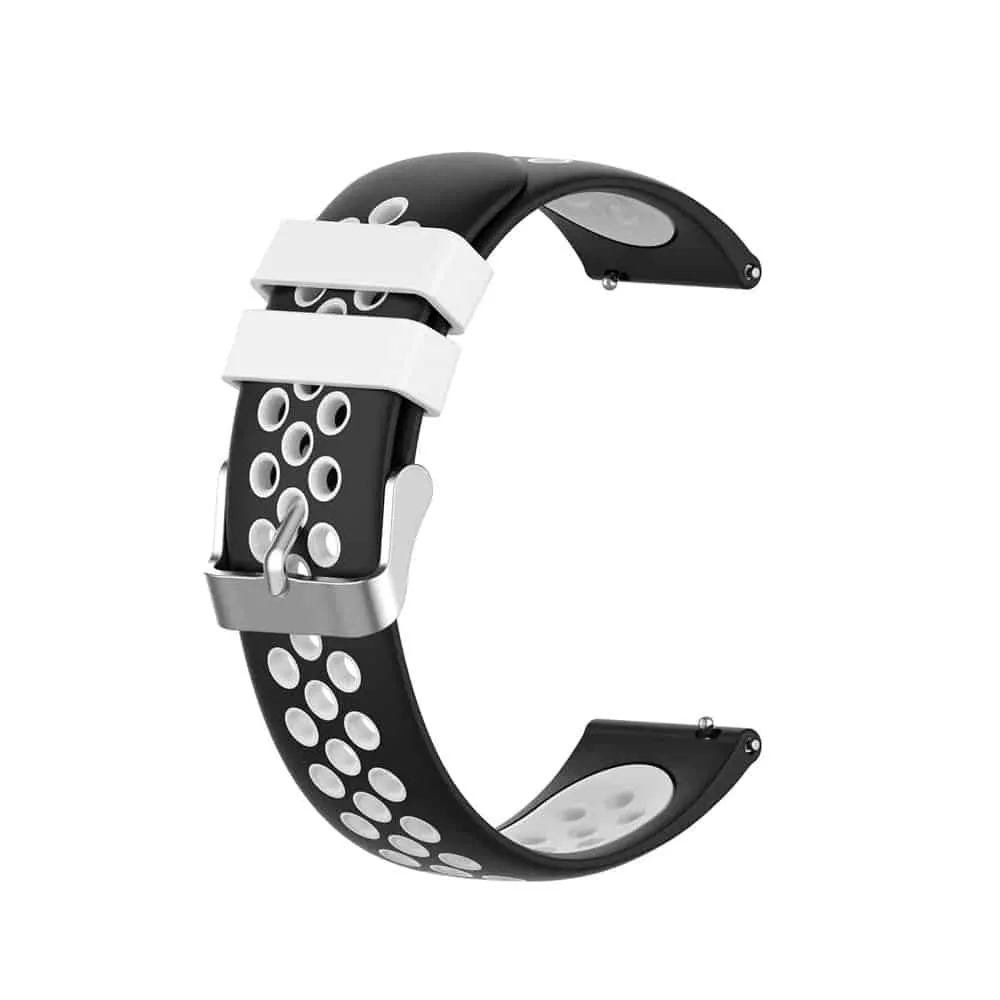 22mm Quick Release Silicone Strap - Black & White