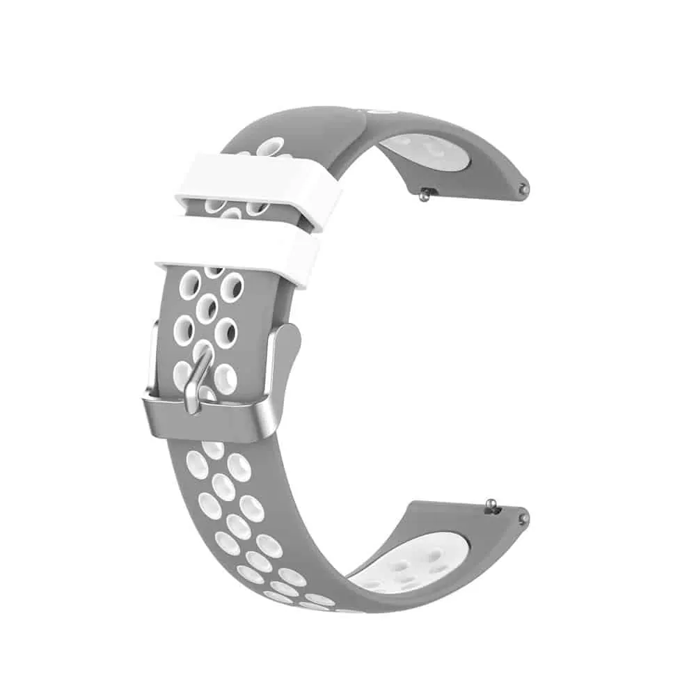 22mm Quick Release Silicone Strap - Grey & White