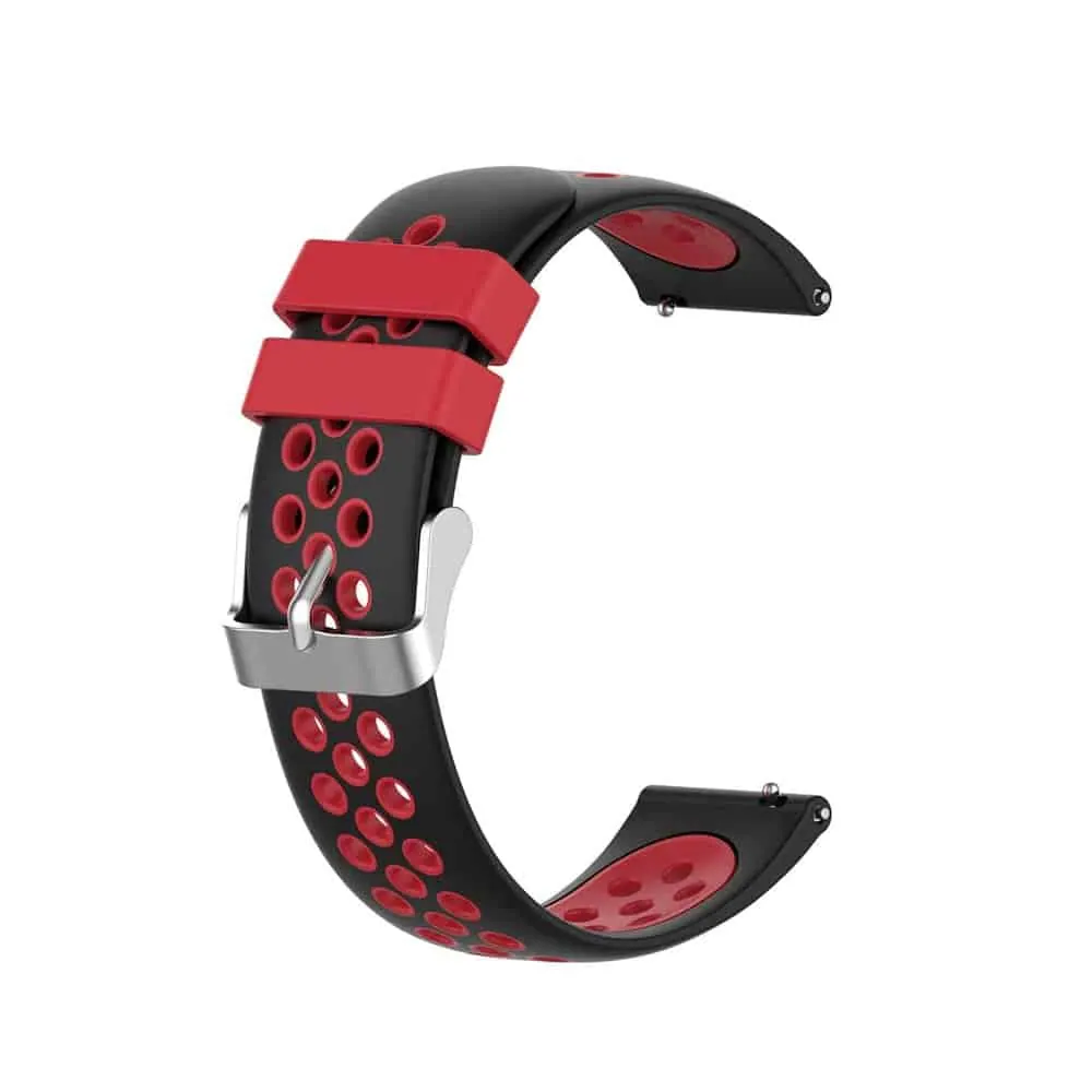 22mm Quick Release Silicone Strap - Red & Black
