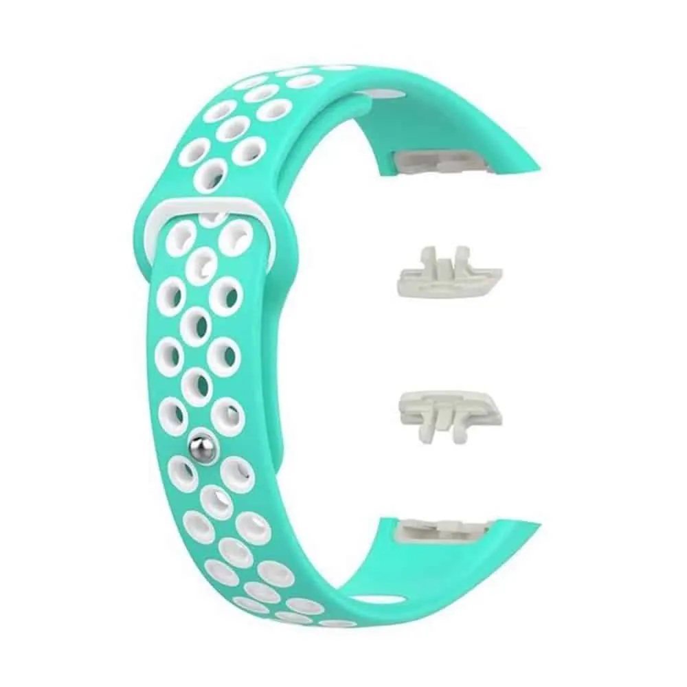 Silicone Strap for Huawei Band 6/Pro/ Honor Band 6 - Frost Blue+White