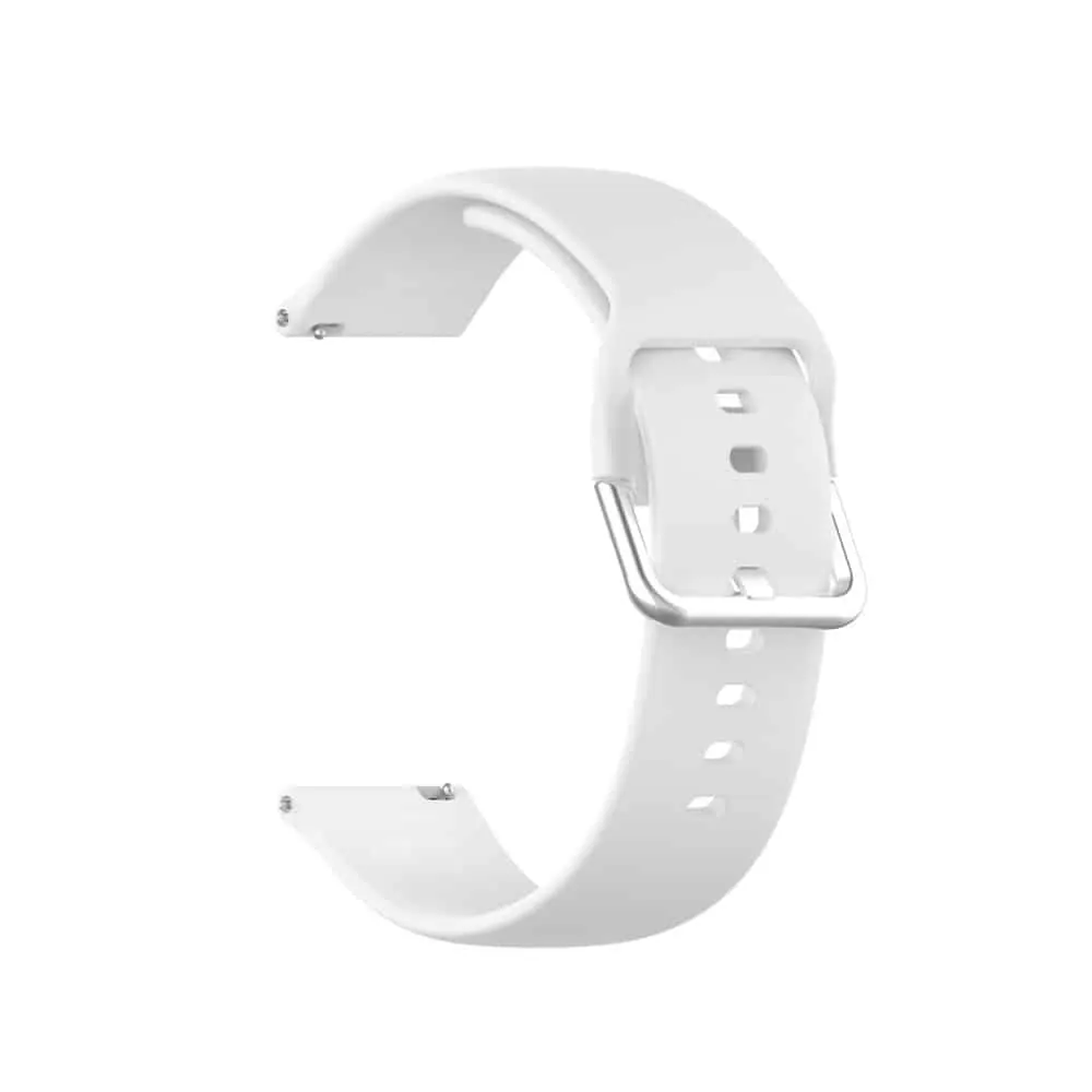 22mm Quick Release Silicone Strap - White, M/L