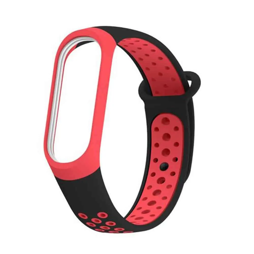 18mm Silicone Strap for Xiaomi Band 3 - Black, Red