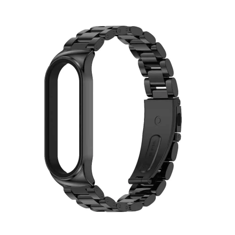 Three-Links Stainless Steel Strap for Xiaomi Band 3 - Black