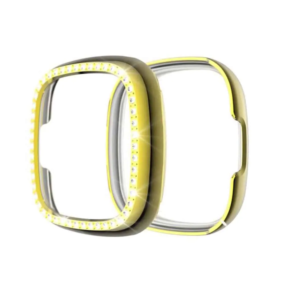 PC case with Diamond for Fitbit Versa 3 /Sense - Gold