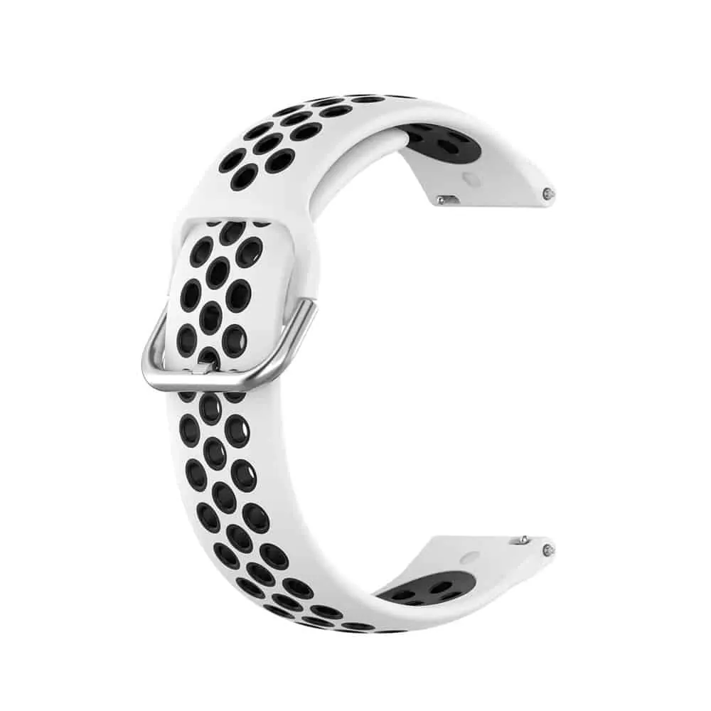 23mm Quick Release Silicone Strap - White & Black