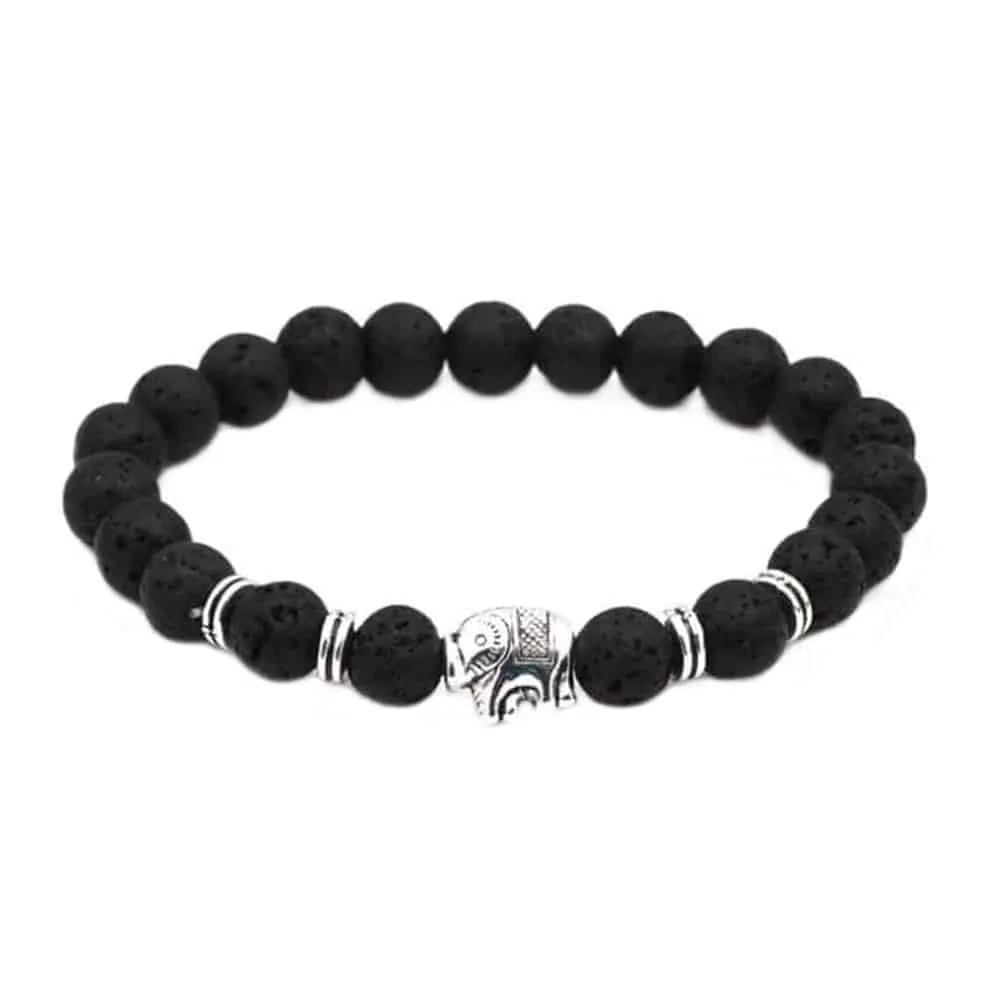 Essential Oil Diffuser Lava Stone Bead Bracelet - Elephant