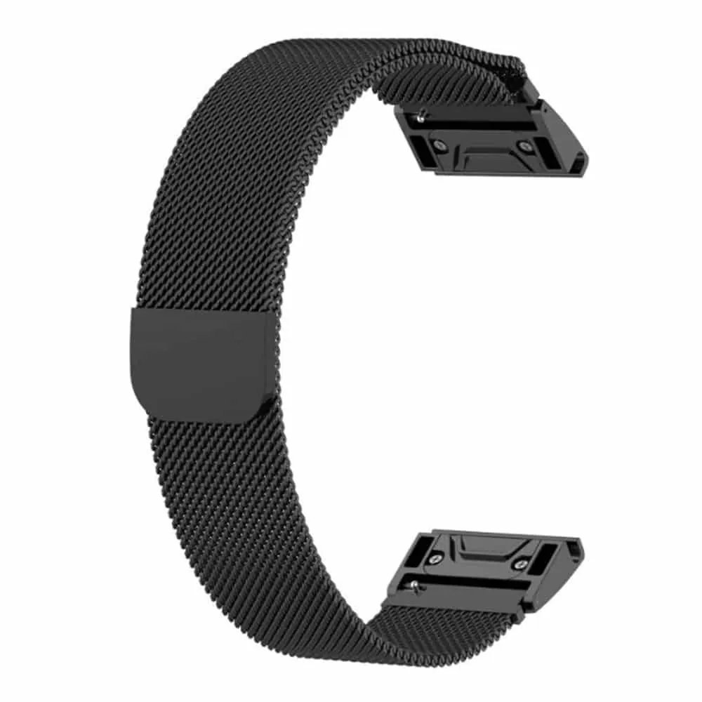 26mm EasyFit Milanese Steel Strap for Garmin - Black