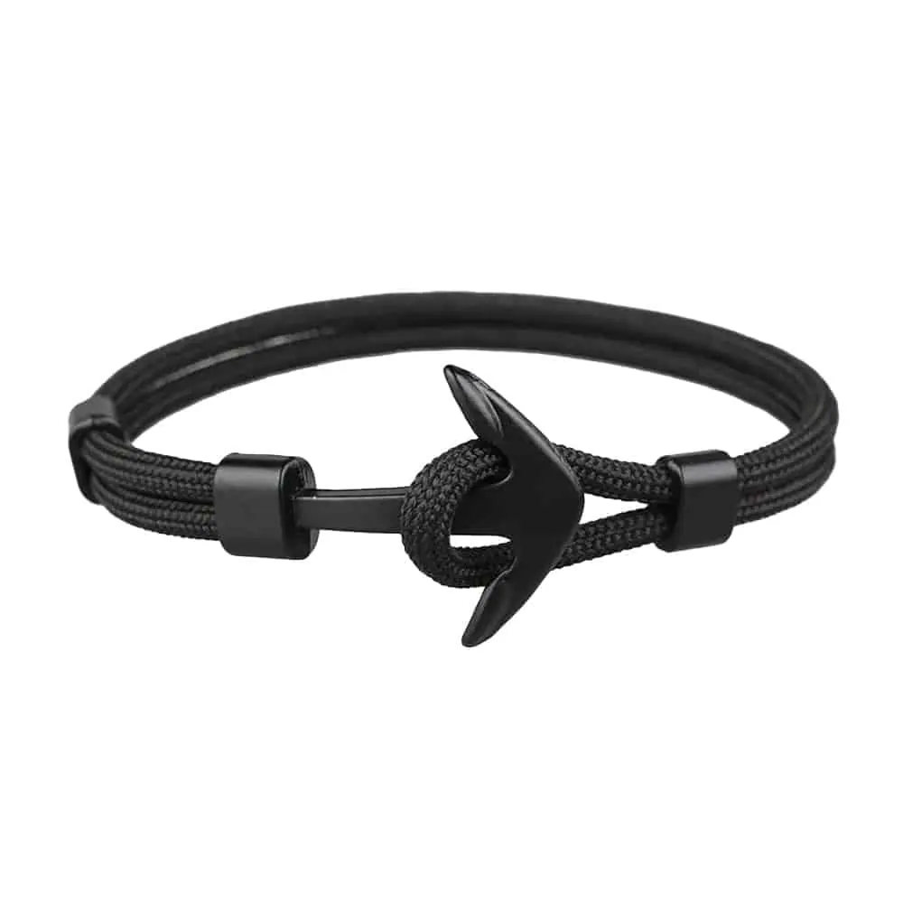 Custom Hand Fashion Nylon Rope Anchor Clasp Bracelet- S/M