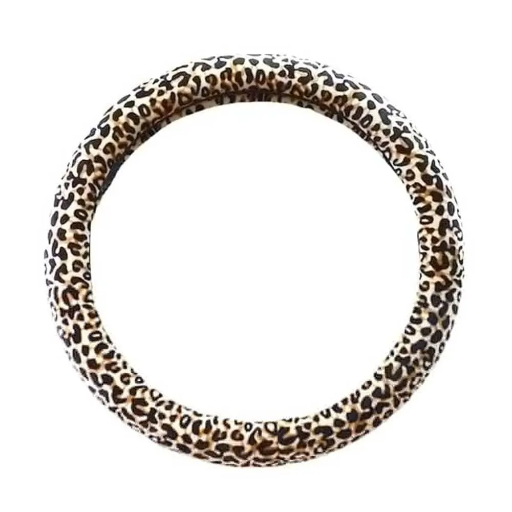 Anti-Slip Protective Car Steering Wheel Cover- Leopard - 36 cm