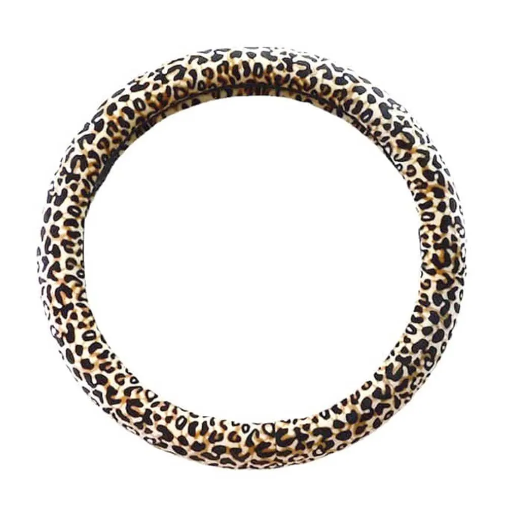 Anti-Slip Protective Car Steering Wheel Cover- Leopard - 38 cm