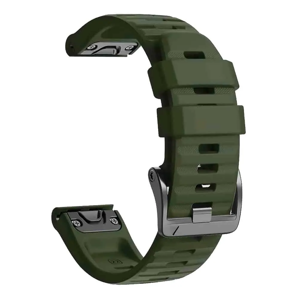 26mm EasyFit Silicone Straps for Garmin - Army Green, 1 Pack