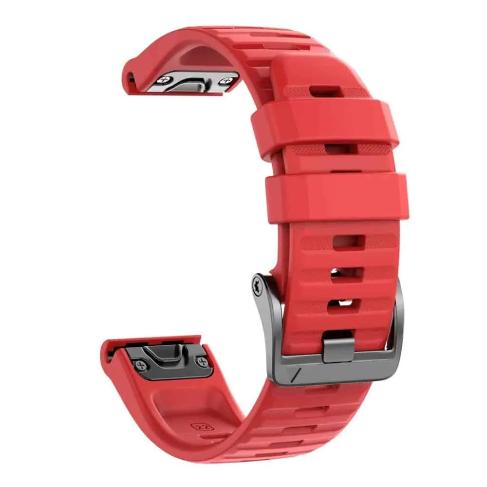 26mm EasyFit Silicone Straps for Garmin - Red, 1 Pack