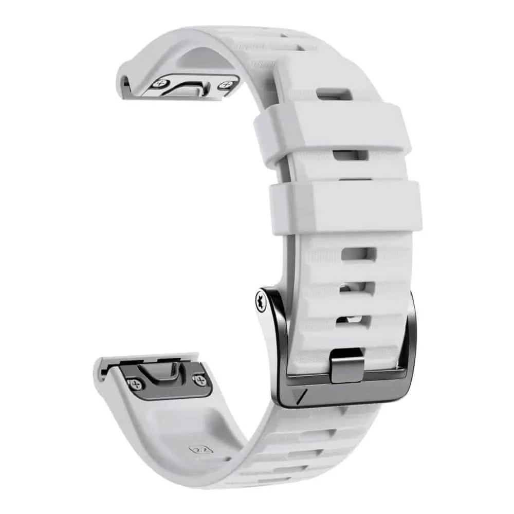 26mm EasyFit Silicone Straps for Garmin - White, 1 Pack