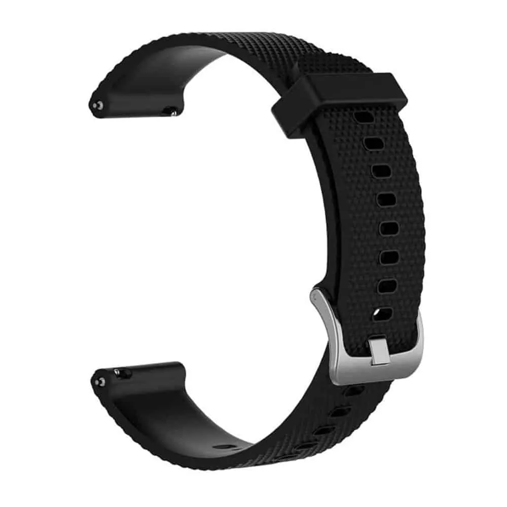 22mm Quick Release Silicone Strap - Black, M/L