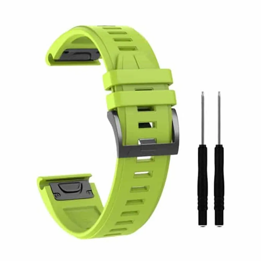 26mm EasyFit Silicone Strap for Garmin - Green, 1 Pack