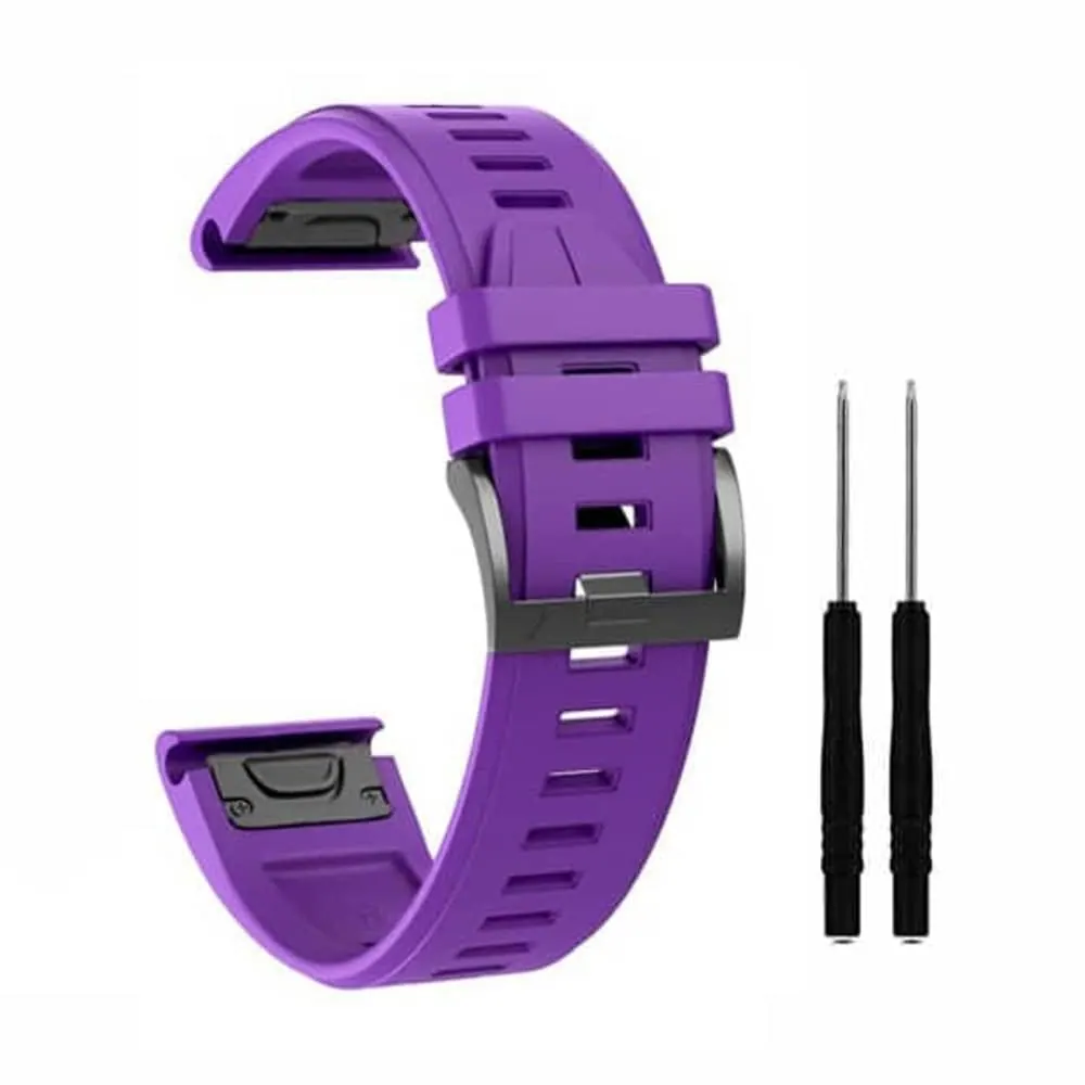 26mm EasyFit Silicone Strap for Garmin - Purple, 1 Pack
