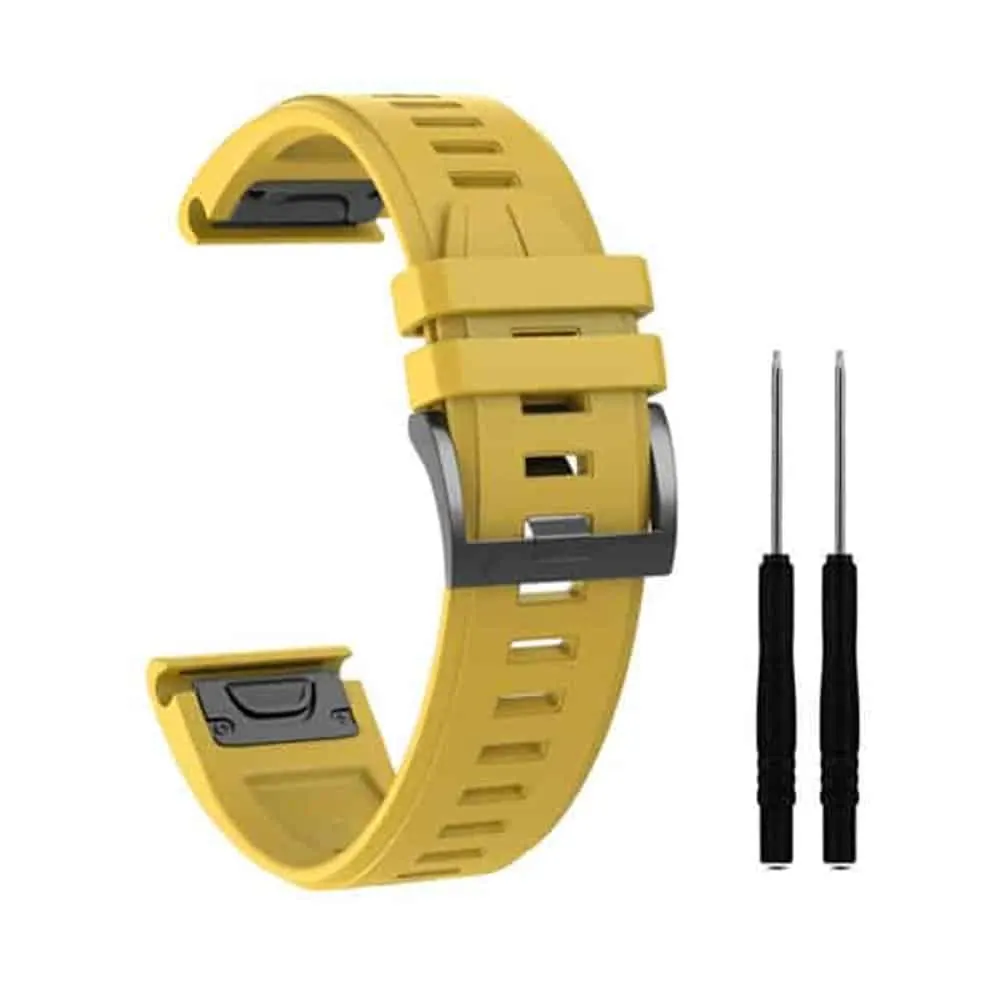 26mm EasyFit Silicone Strap for Garmin - Yellow, 1 Pack
