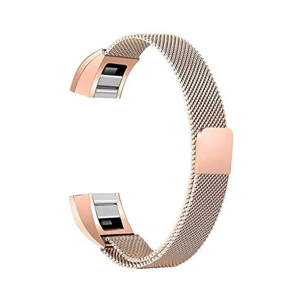 Stainless Steel Milanese Strap for Fitbit Alta - Rose Gold - M-L