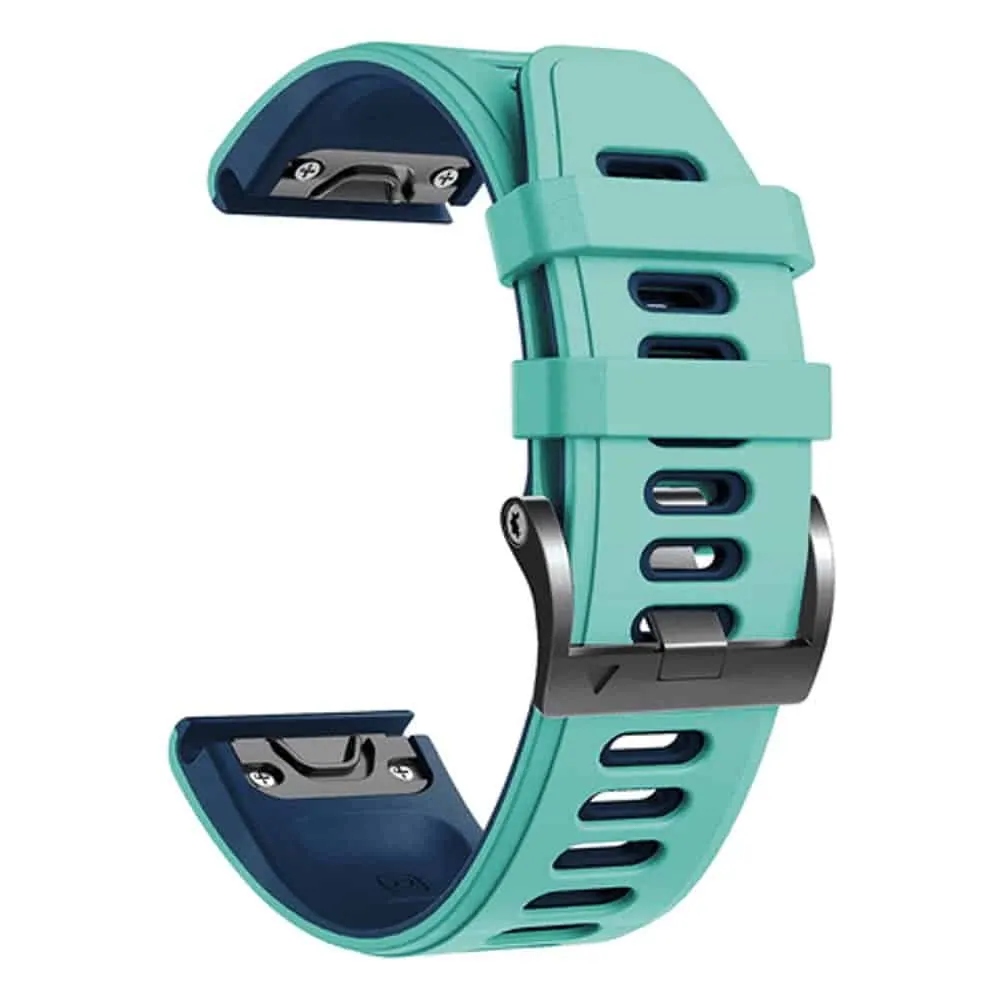26mm EasyFit Silicone Strap for Garmin - Frost Blue & Black