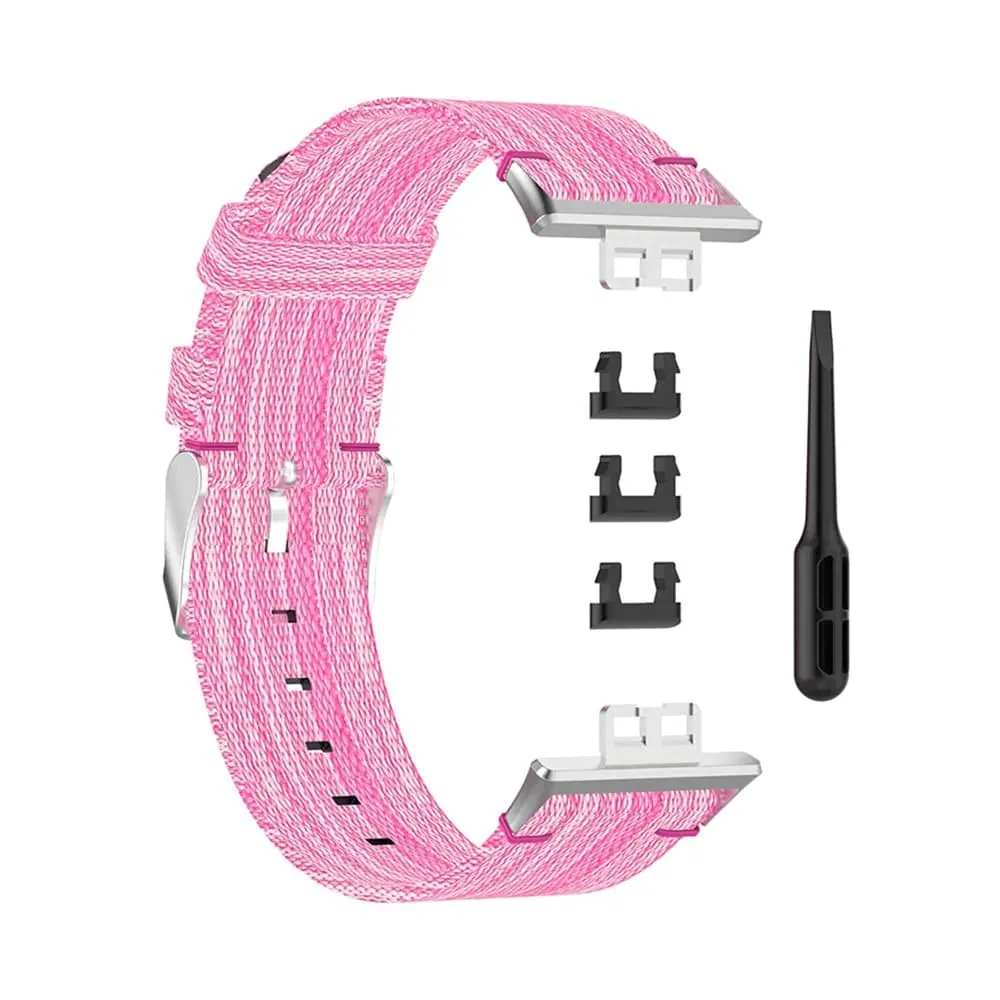Sporty Woven Nylon Band for Huawei Watch Fit - Pink