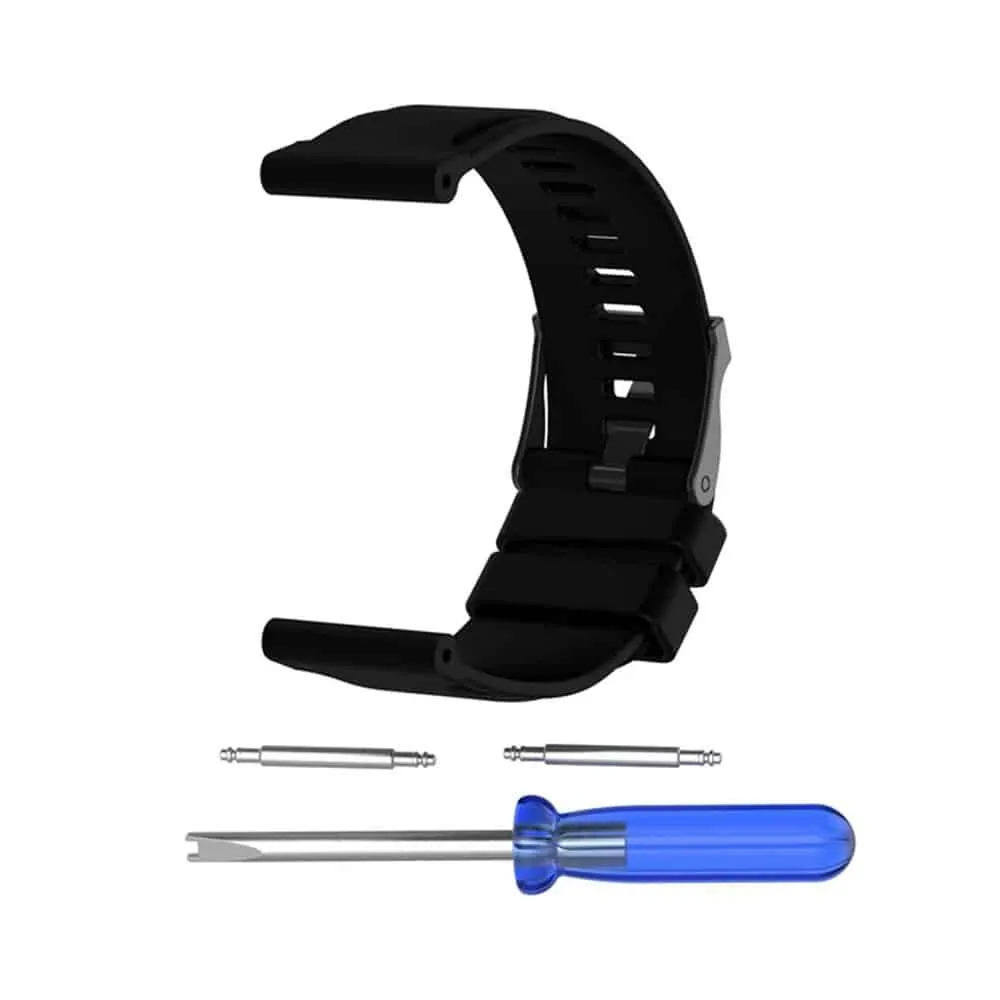 24mm Silicone Strap for Suunto Traverse & Ambit 1 / 2 / 3 - Black