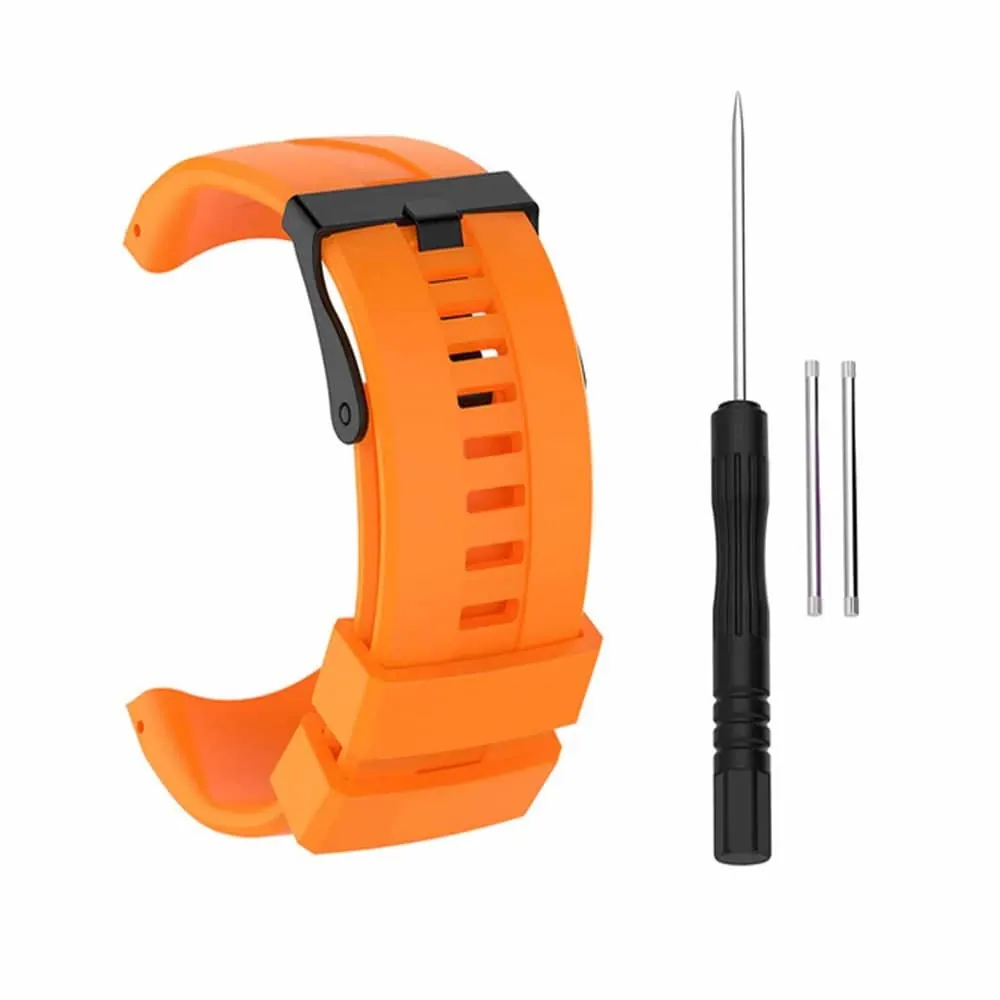 24mm Silicone Strap w/ Pins & Tool for Suunto Kailash - Orange
