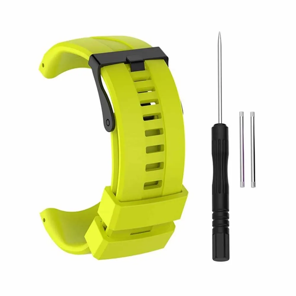 24mm Silicone Strap w/ Pins & Tool for Suunto Kailash - Yellow