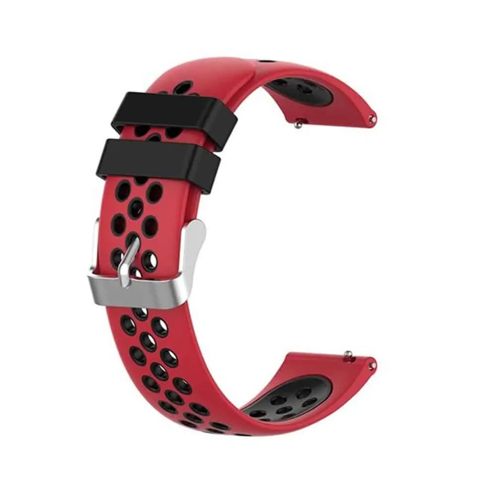 18mm Quick Release Silicone Strap - Red & Black
