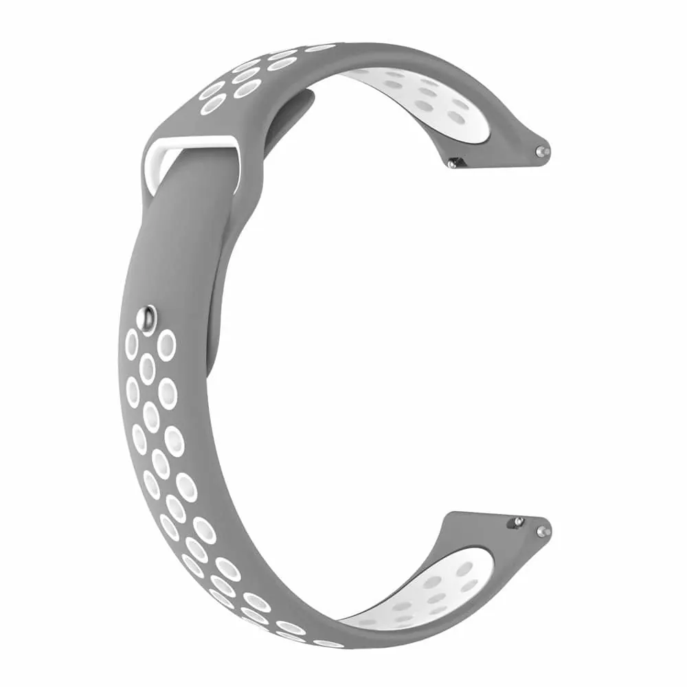 18mm Quick Release Silicone Strap - Grey & White