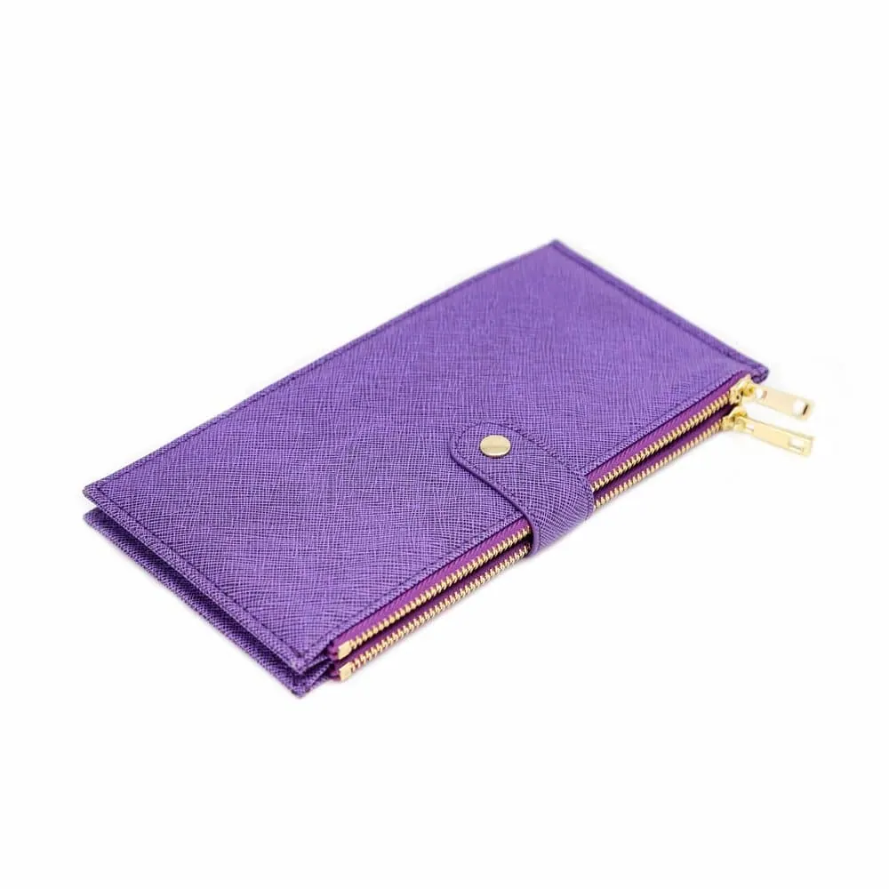 Cruelty-Free Vegan Leather RFID-Blocking 16-Card Purse - Purple