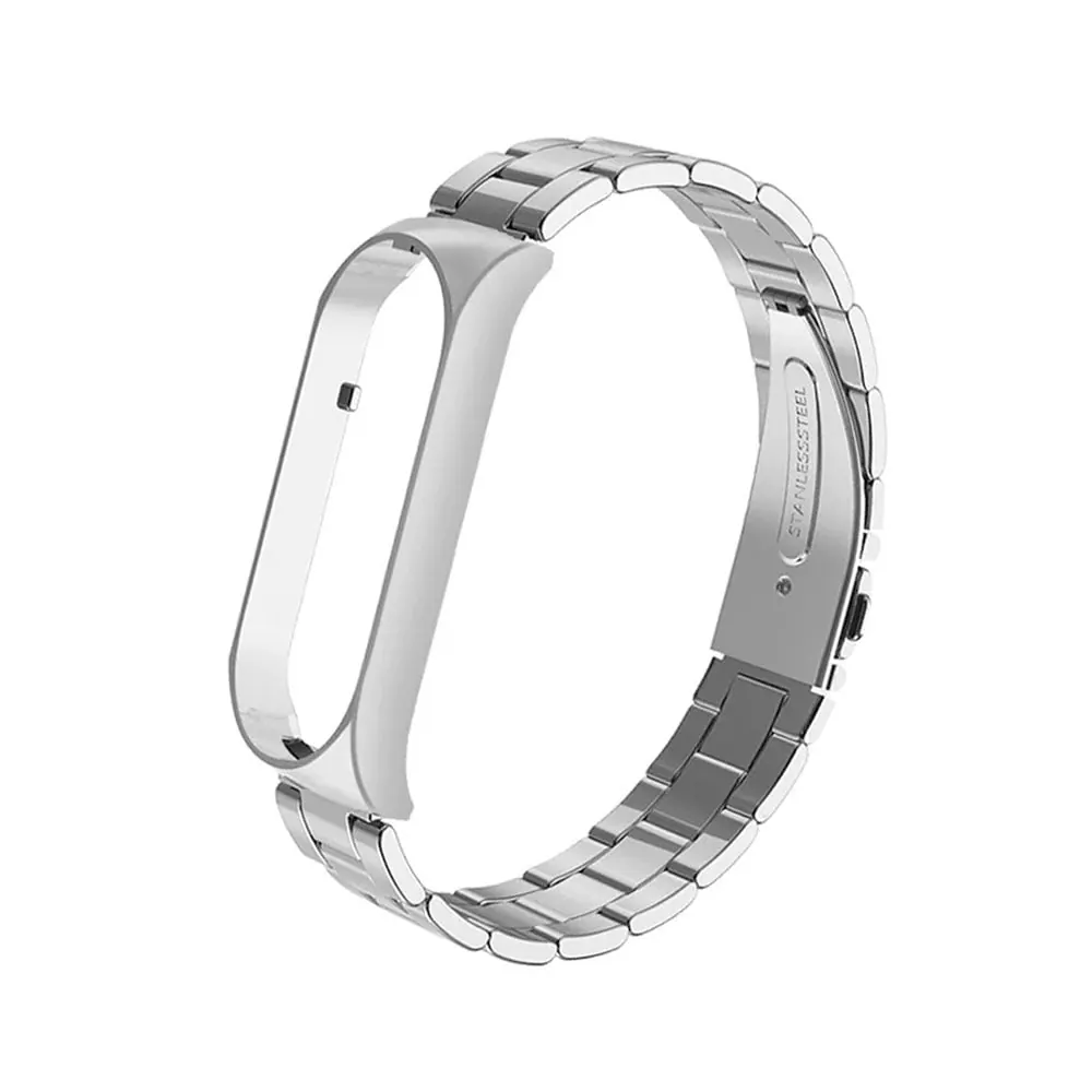 3-Links Stainless Steel Strap for Xiao Band 5/ Band 6 - Silver