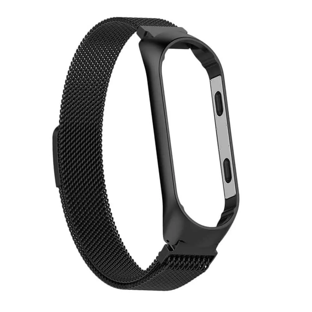 Milanese Stainless Steel Strap for Xiaomi Mi Band 5 - Black
