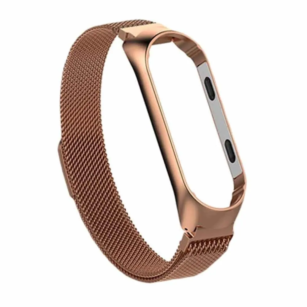 Milanese Stainless Steel Strap for Xiaomi Mi Band 5 - Rosegold