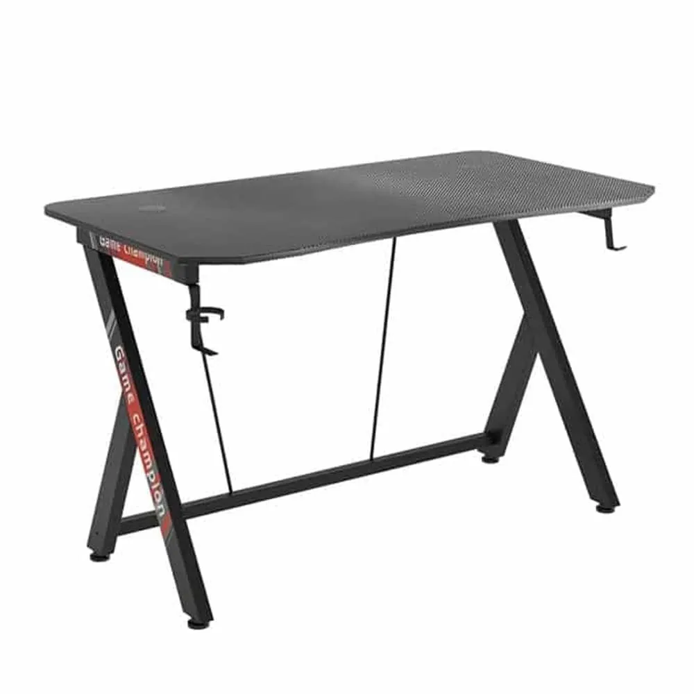 Ergonomic Legend Gaming Desk w/ Cup Holder & Headphone Rack