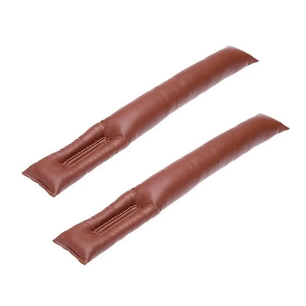 Car Seat Anti-Lost Vegan Leather Gap Filler Case Set - x2 - Brown