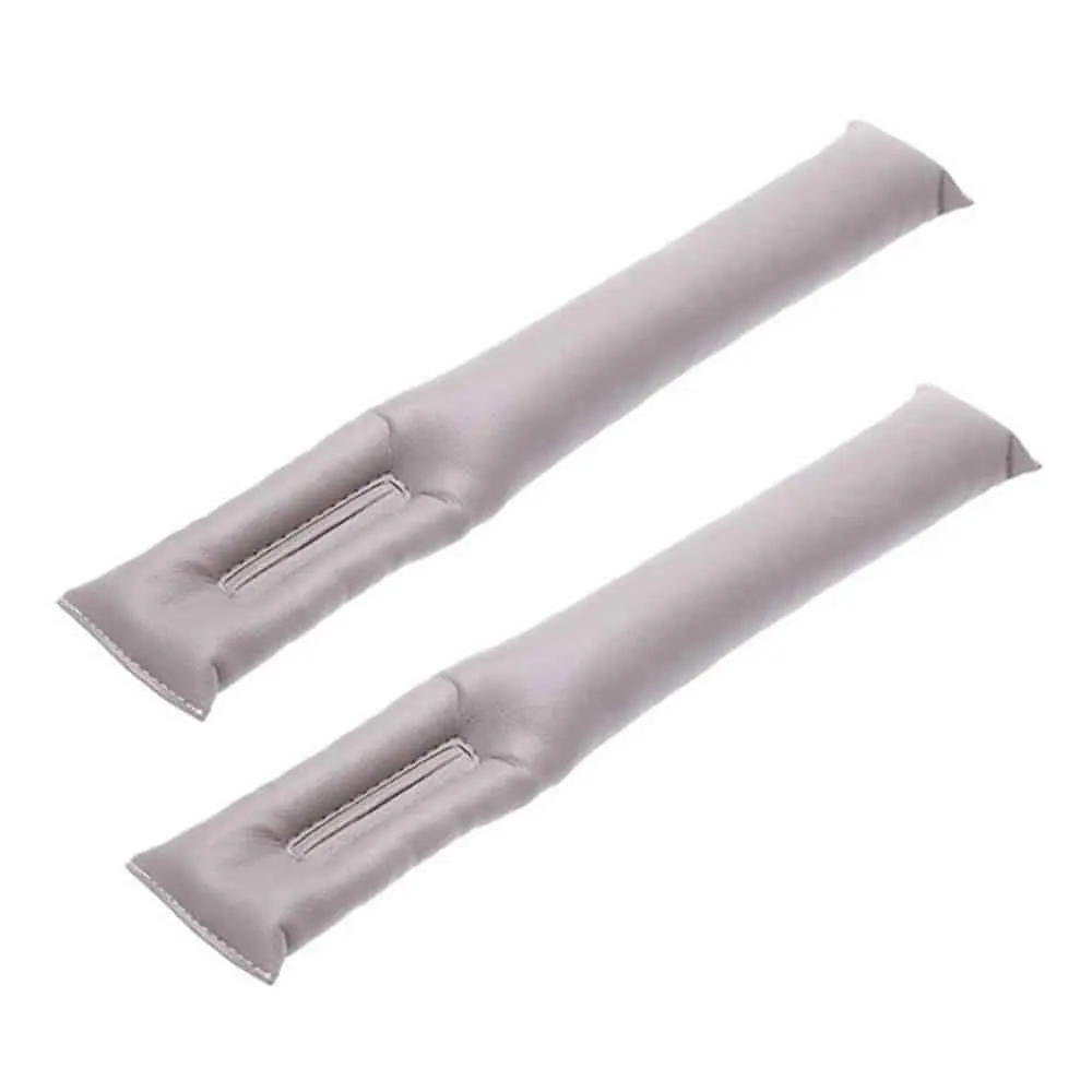 Car Seat Anti-Lost Vegan Leather Gap Filler Case Set - x2 - Grey