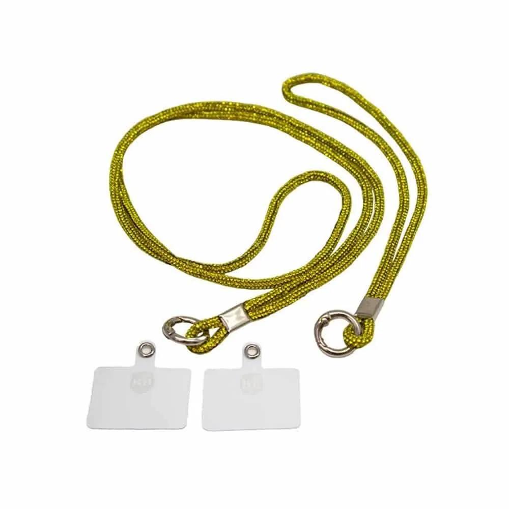 Universal Cell Phone Diamond Lanyard Gold 1x Neck Strap 1x Wrist Strap