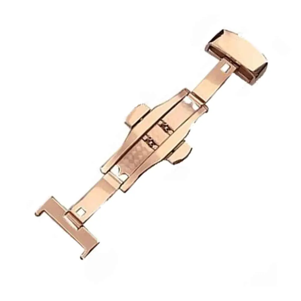 18mm PinFit Stainless Steel Watch Strap Deployment Clasp - Rose Gold, 18mm