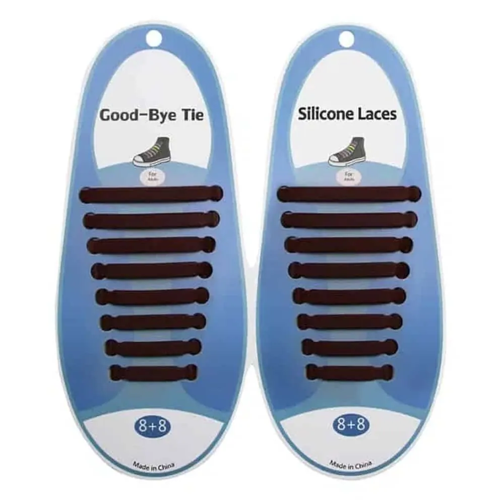 elastic lazy no-tie silicone speed laces - Brown (Adults)