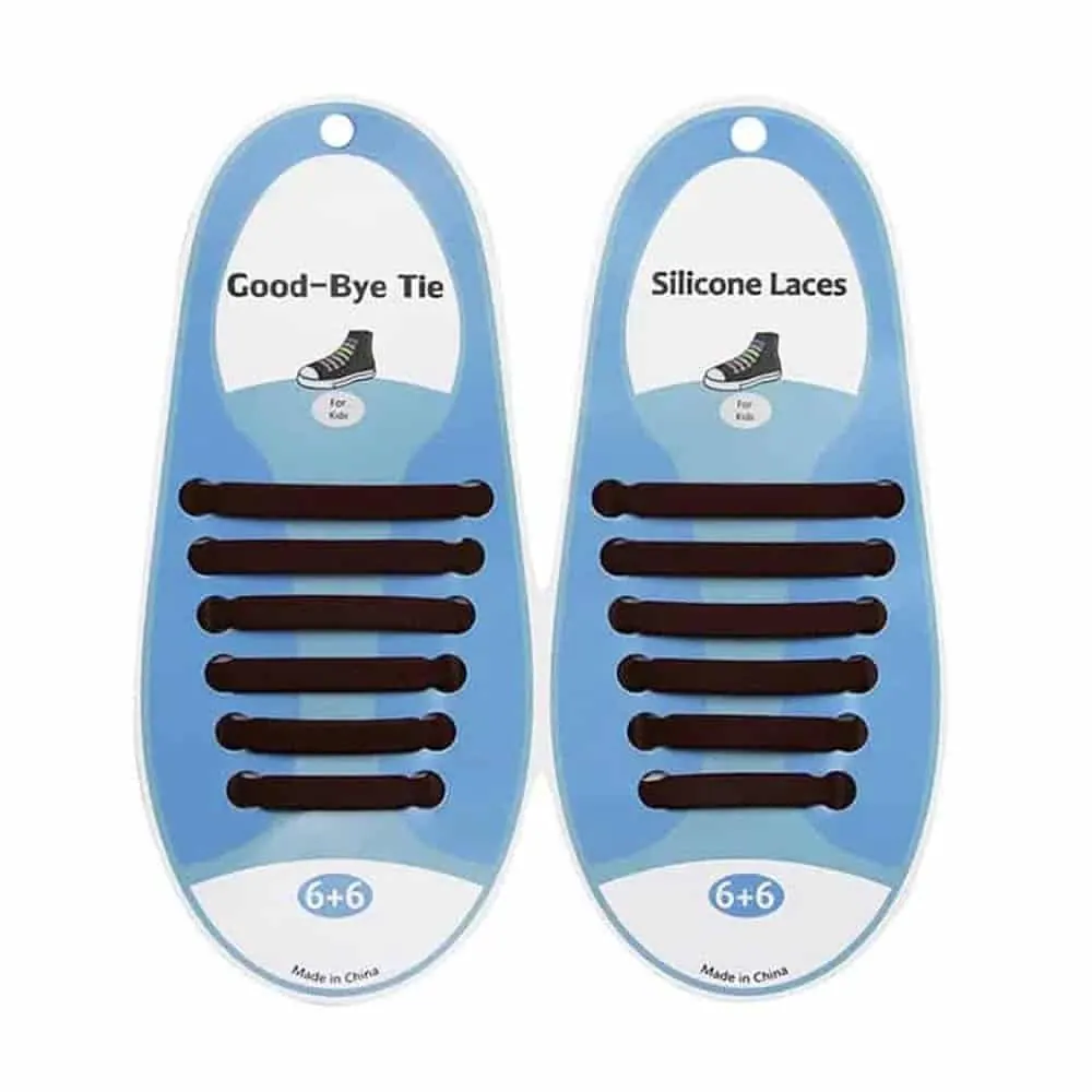 elastic lazy no-tie silicone speed laces - Brown (Kids)