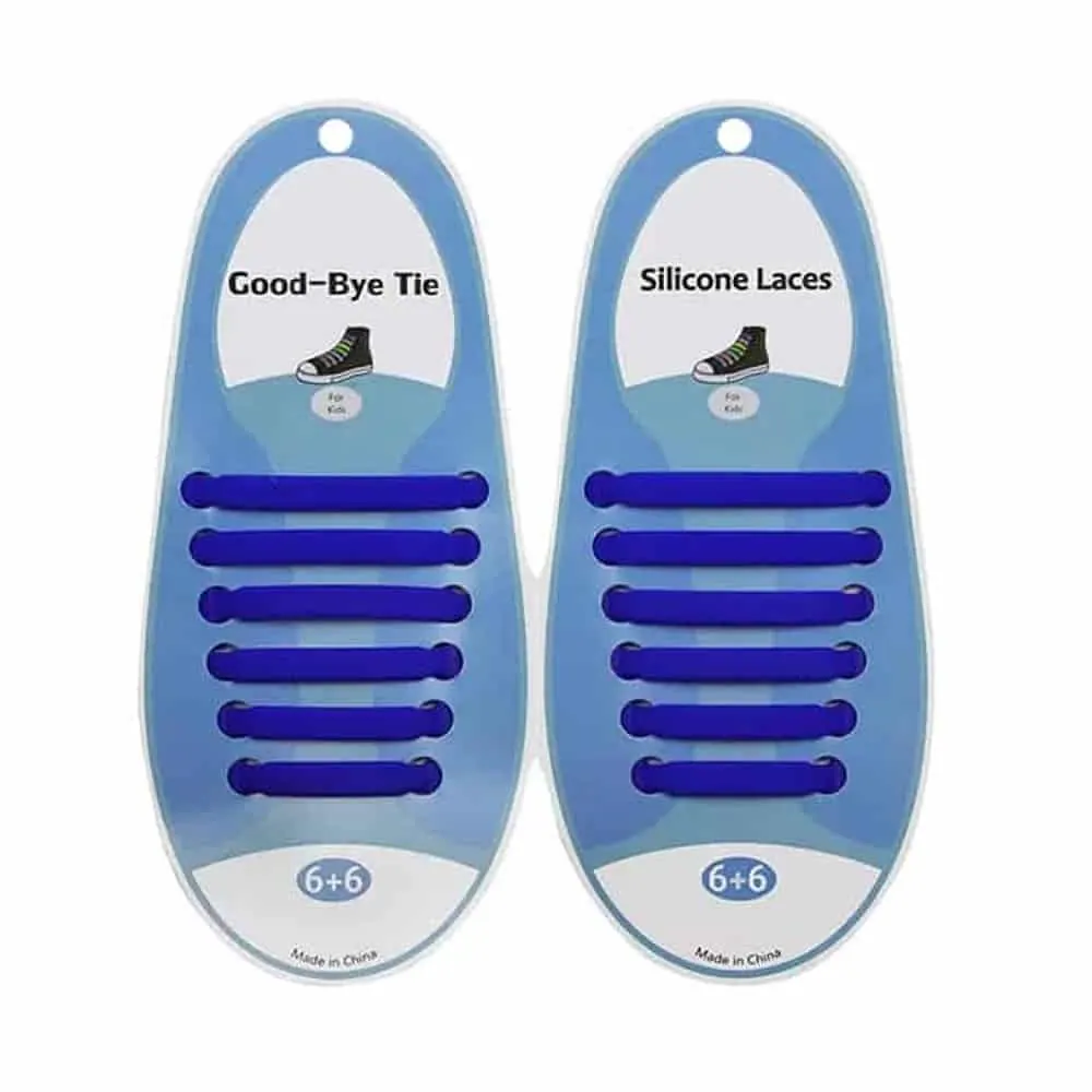elastic lazy no-tie silicone speed laces - Dark blue (Kids)
