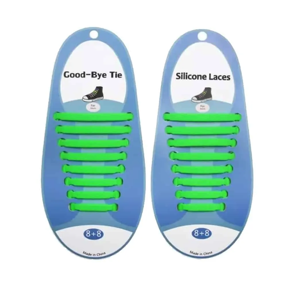 elastic lazy no-tie silicone speed laces - Green (Adults)