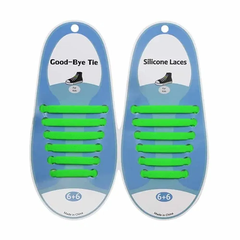 elastic lazy no-tie silicone speed laces - Green (Kids)